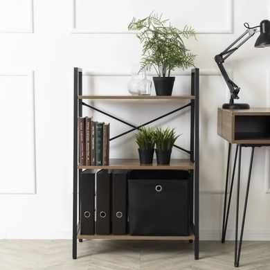 Стелаж MEBEL ELITE VIOR Горіх / Чорний фотографія