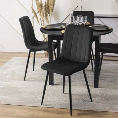 Стілець оксамитовий MEBEL ELITE IBIS Velvet, Чорний фотографія