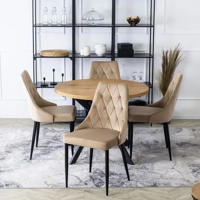 Стул бархатный MEBEL ELITE CORK Velvet, Бежевый фотография