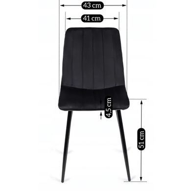 Стілець оксамитовий MEBEL ELITE IBIS Velvet, Чорний фотографія
