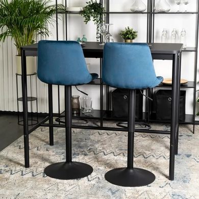 Барный стул бархатный MEBEL ELITE ARCOS 2 Velvet темно-синий фотография