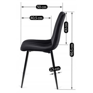 Стілець оксамитовий MEBEL ELITE IBIS Velvet, Чорний фотографія