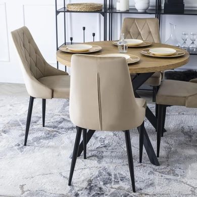 Стул бархатный MEBEL ELITE CORK Velvet, Бежевый фотография