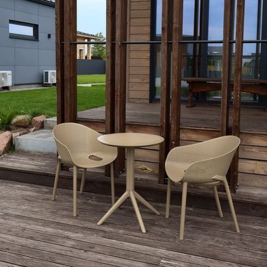 Комплект 2 стула Siesta Onto Sky Pro + Стол круглый Siesta Sky Folding Table 60 - Taupe