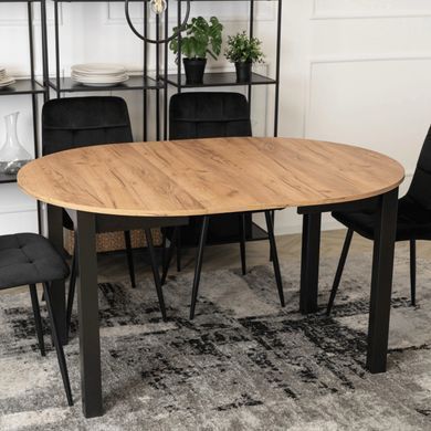 Стіл розкладний круглий MEBEL ELITE JAMES 102(222)х102 см Дуб крафт фотографія