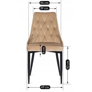 Стул бархатный MEBEL ELITE CORK Velvet, Бежевый фотография
