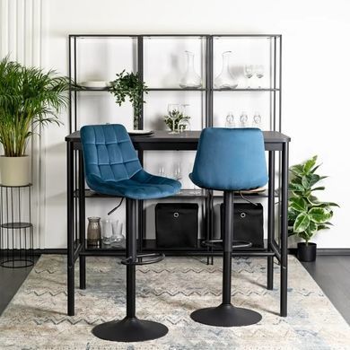 Барный стул бархатный MEBEL ELITE ARCOS 2 Velvet темно-синий фотография