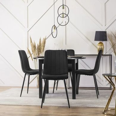 Стілець оксамитовий MEBEL ELITE IBIS Velvet, Чорний фотографія