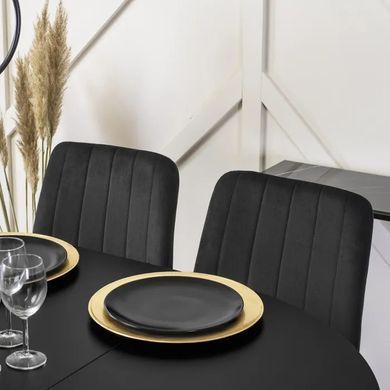Стілець оксамитовий MEBEL ELITE IBIS Velvet, Чорний фотографія