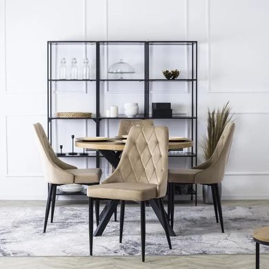 Стул бархатный MEBEL ELITE CORK Velvet, Бежевый фотография