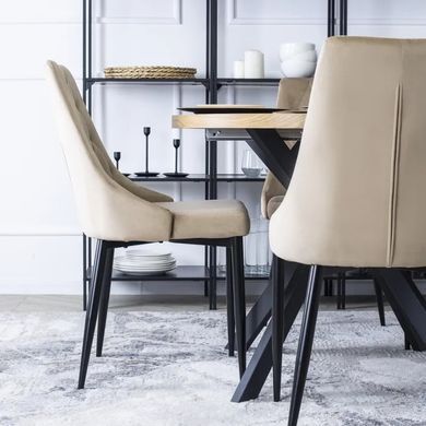 Стул бархатный MEBEL ELITE CORK Velvet, Бежевый фотография