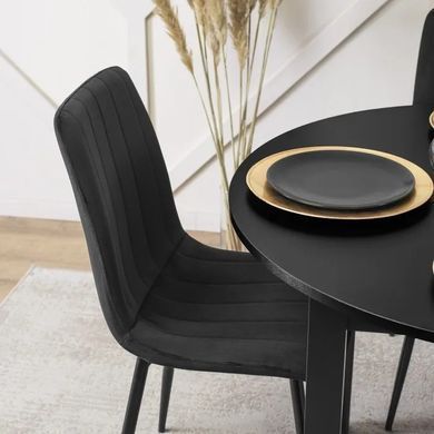 Стілець оксамитовий MEBEL ELITE IBIS Velvet, Чорний фотографія