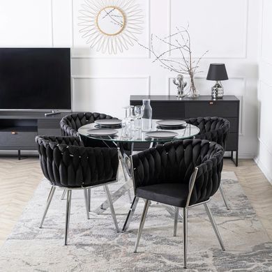 Стілець оксамитовий MEBEL ELITE SORELLA Velvet Чорний / хром фотографія