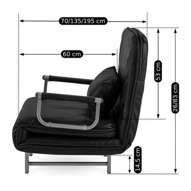 Крісло розкладне MEBEL ELITE DARK тканина Чорний фотографія