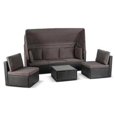 Комплект садових меблів MEBEL ELITE CALIENTE Чорний/коричневий