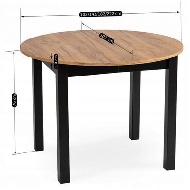 Стіл розкладний круглий MEBEL ELITE JAMES 102(222)х102 см Дуб крафт фотографія