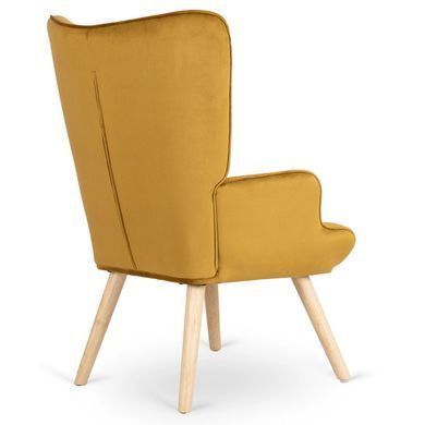 Крісло м'яке оксамитове з підставкою для ніг MEBEL ELITE LOZANO Velvet Гірчичний фотографія