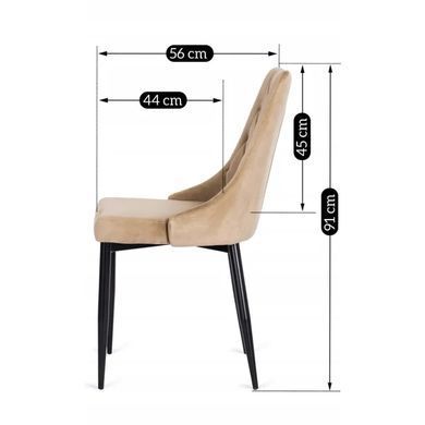 Стул бархатный MEBEL ELITE CORK Velvet, Бежевый фотография