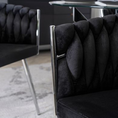 Стілець оксамитовий MEBEL ELITE SORELLA Velvet Чорний / хром фотографія