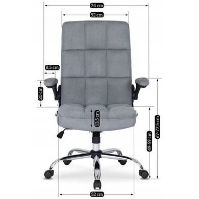 Стілець офісний поворотний MEBEL ELITE OLMO / LONDON тканина Сірий фотографія