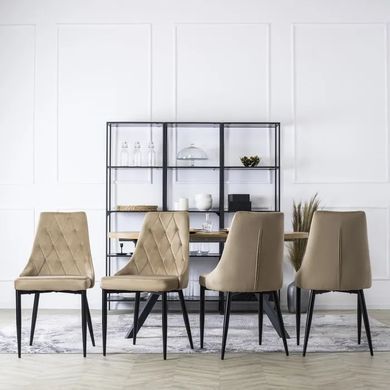 Стул бархатный MEBEL ELITE CORK Velvet, Бежевый фотография