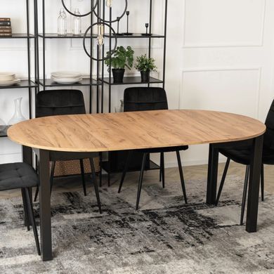 Стіл розкладний круглий MEBEL ELITE JAMES 102(222)х102 см Дуб крафт фотографія