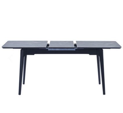 Стіл розкладний BERLIN CERAMIC Intarsio 140(180)x80 Сірий Мат Кераміка Чорний фотографія