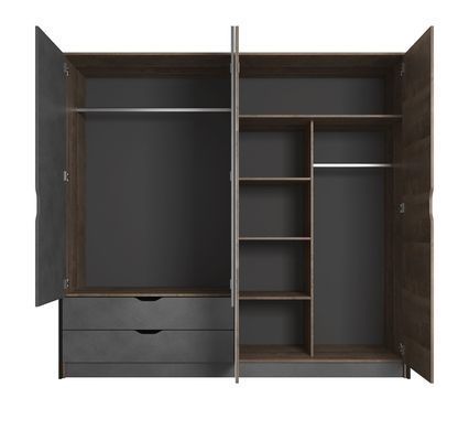 Шафа для одягу Perfect Home Арден / Arden 4-дверна з дзеркалом 4D2S/220 Дуб санд гранж/матера фотографія
