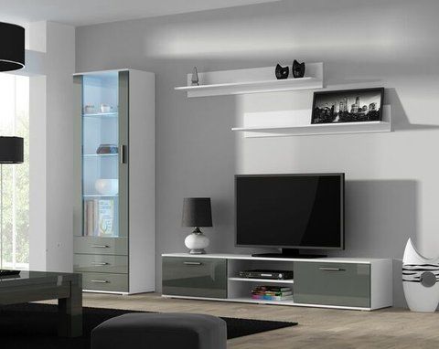 Стінка SOHO 1 Cama Білий Мат / Сірий Глянець фотографія