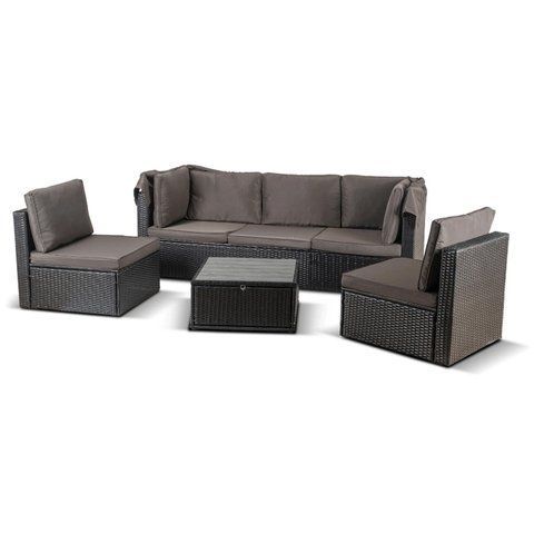 Комплект садових меблів MEBEL ELITE CALIENTE Чорний/коричневий