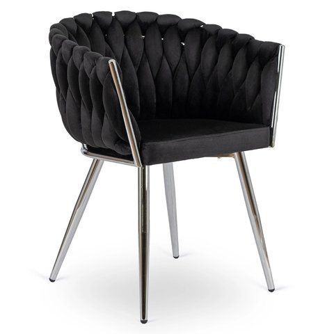 Стул бархатный MEBEL ELITE SORELLA Velvet Черный / хром фотография