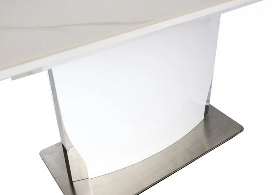 Стол раскладной DETROIT CERAMIC Intarsio 140(180)x80 Белый Эффект Мрамора фотография