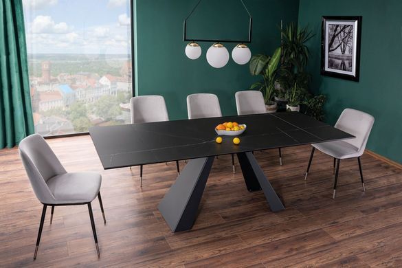 Стол Раскладной SALVADORE CERAMIC 160(240)X90 Signal SAHARA NOIR / Черный Мат фотография