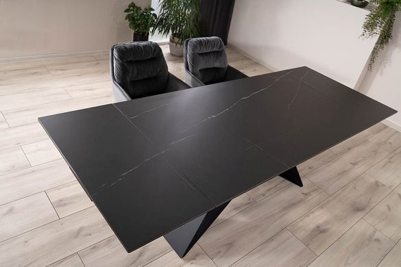 Стол Раскладной SALVADORE CERAMIC 160(240)X90 Signal SAHARA NOIR / Черный Мат фотография