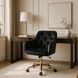 Стілець офісний поворотний оксамитовий MEBEL ELITE KONOR Velvet Чорний/золото