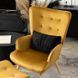 Крісло м'яке оксамитове з підставкою для ніг MEBEL ELITE LOZANO Velvet Гірчичний
