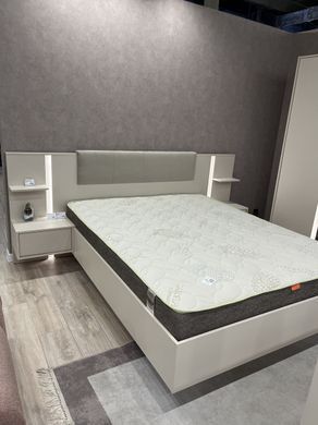 Ліжко (каркас) Perfect Home Даст / Dast 160 з приліжковими тумбами та м'яким ізголів'ям Беж фотографія