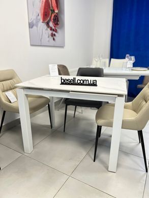 Стол Обеденный BRIGHT WHITE MARBLE Concepto 102/142x70 Керамика Белый Мрамор фотография