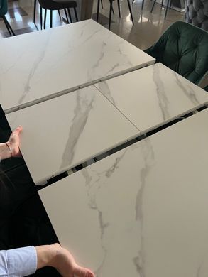 Стіл розкладний DETROIT CERAMIC Intarsio 160(200)x90 Білий Ефект Мармуру фотографія