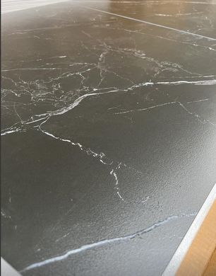 Стол раскладной BERLIN CERAMIC Intarsio 140(180)x80 Черный Мат Керамика Черный фотография