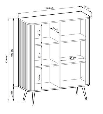 Комод Perfect Home Зова / Zova 2-дверний з золотими ніжками K103 Білий фотографія