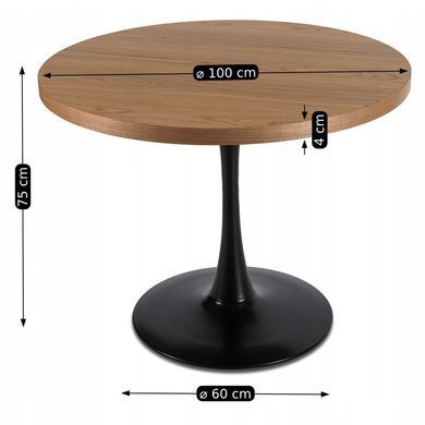 Комплект стол MEBEL ELITE LINO 100х100 см Дуб Золотой/Черный +4 стула ORBI Дуб Золотой/Черный фотография