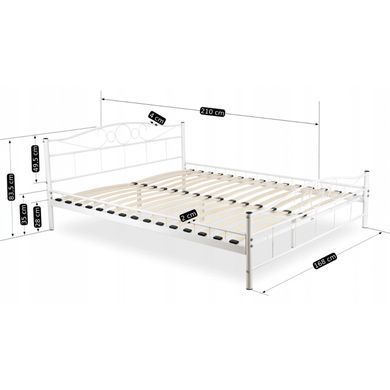 Кровать металлическая 160x200 см MEBEL ELITE GRIFFIN Белый фотография