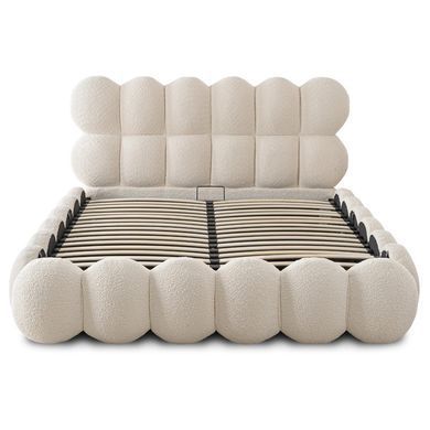 Ліжко двоспальне MEBEL ELITE ANKARA 140x200 см Кремовий Букле фотографія