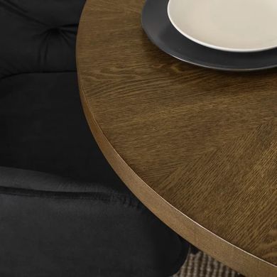 Стіл круглий MEBEL ELITE LINO 100 см Горіх / чорний фотографія