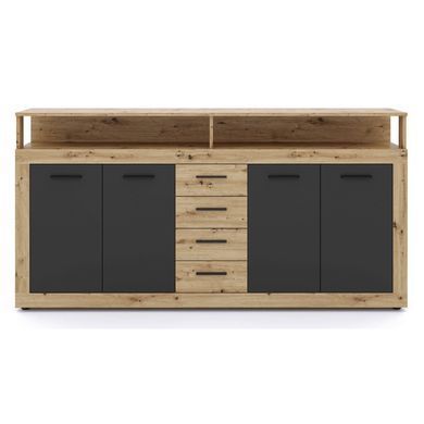 Комод MEBEL ELITE BLAGO 190 Дуб Артизан / Черный фотография