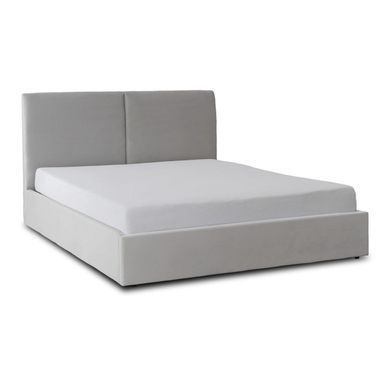 Ліжко двоспальне MEBEL ELITE MARSYLIA Velvet 140x200 см Сірий фотографія