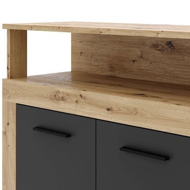 Комод MEBEL ELITE BLAGO 190 Дуб Артизан / Черный фотография