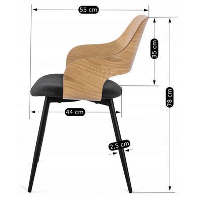 Комплект стол MEBEL ELITE LINO 100х100 см Дуб Золотой/Черный +4 стула ORBI Дуб Золотой/Черный фотография