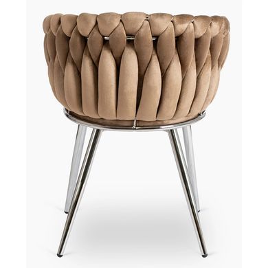 Стілець оксамитовий MEBEL ELITE SORELLA Velvet Бежевий / хром фотографія